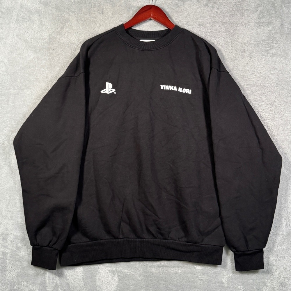 Playstation x Yinka Ilori Sweatshirt Mens L Black Graphic Crew Neck